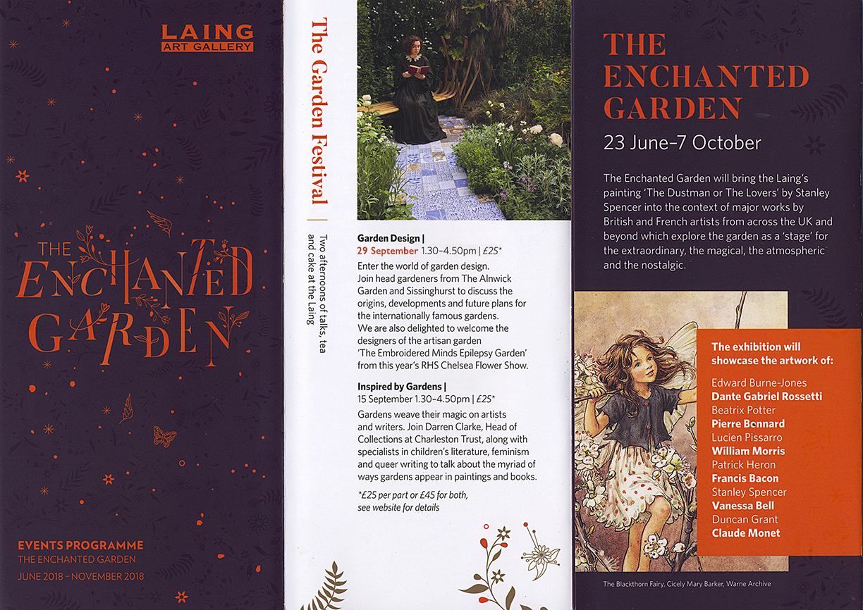 As part of the 'Enchanted Garden' exhibition at the Laing Art Gallery in Newcastle we'll be talking about our garden on 29th Sept 2018